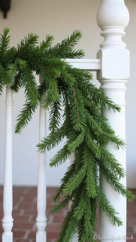 42 Small Front Porch Christmas Decor Ideas That Shine - 7. Simple Garland Accents