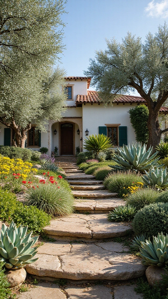 42 Spanish Style Home Exterior Ideas That Radiate Elegance - 10. Lush Landscaping