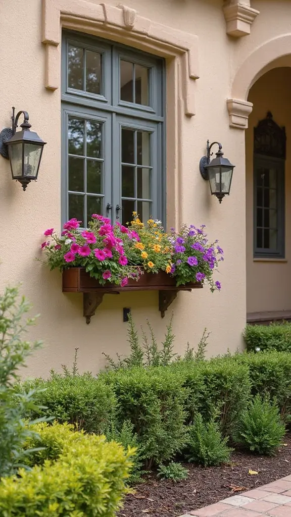 42 Spanish Style Home Exterior Ideas That Radiate Elegance - 21. Decorative Window Boxes