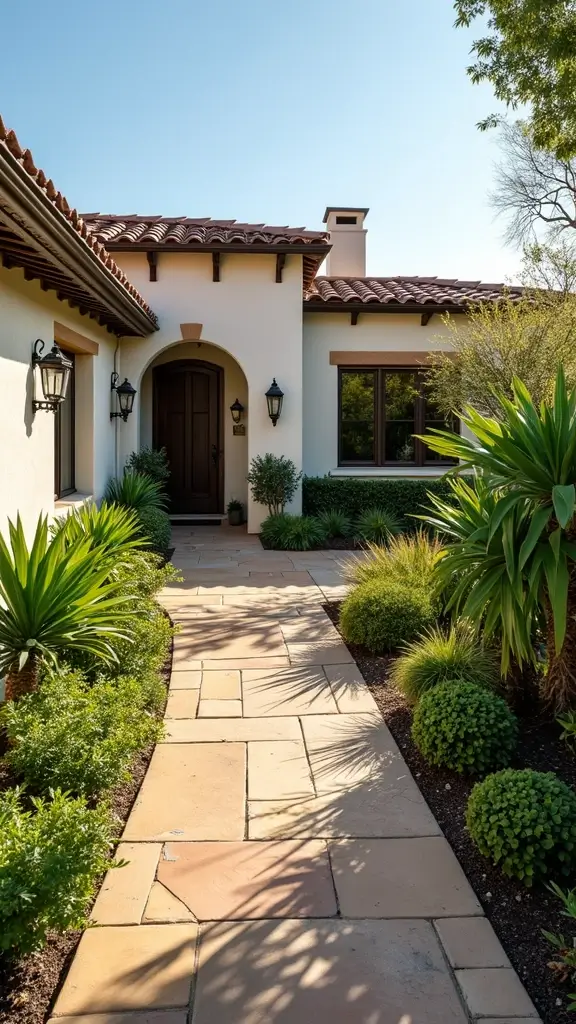 42 Spanish Style Home Exterior Ideas That Radiate Elegance - 29. Sustainable Landscaping
