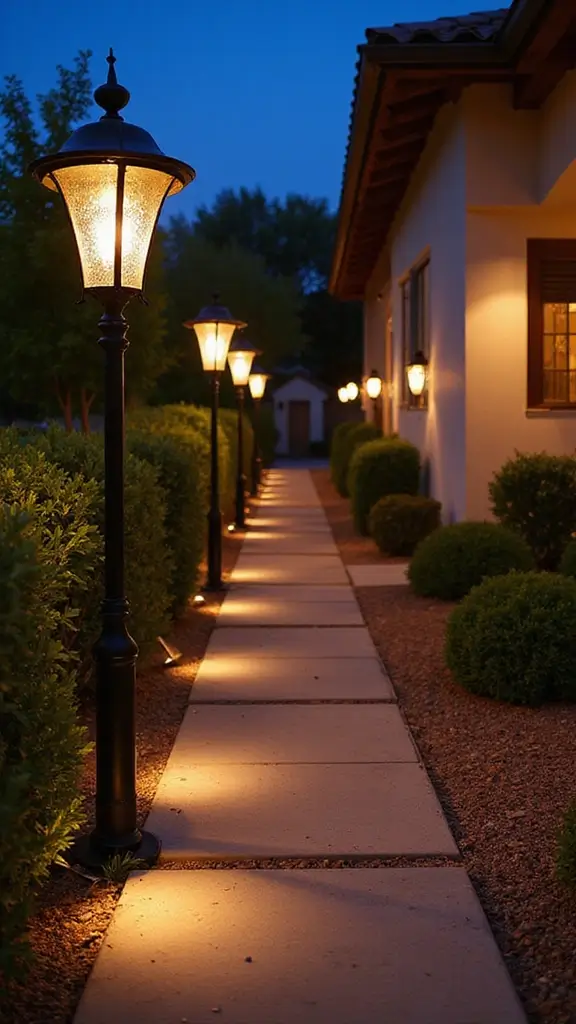 42 Spanish Style Home Exterior Ideas That Radiate Elegance - 34. Elegant Outdoor Lighting