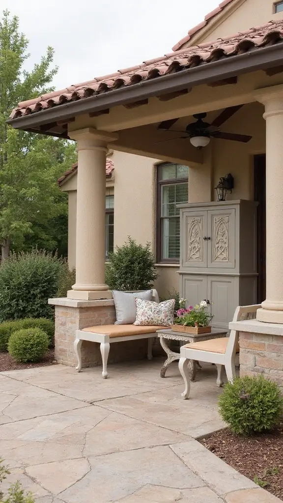 42 Spanish Style Home Exterior Ideas That Radiate Elegance - 39. Creative Storage Solutions