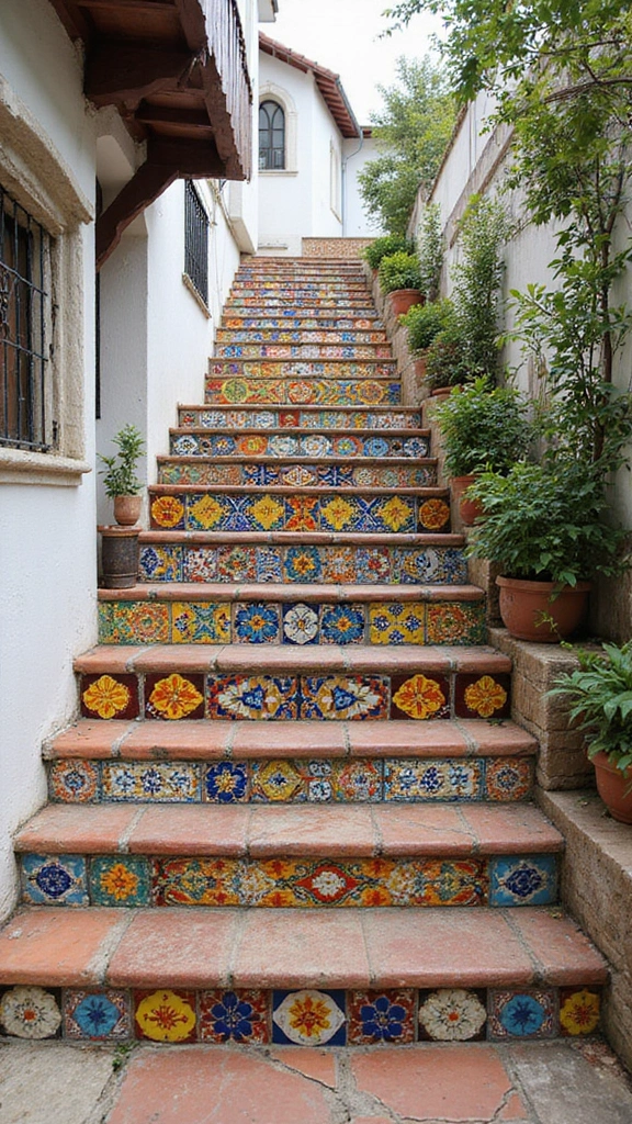42 Spanish Style Home Exterior Ideas That Radiate Elegance - 8. Traditional Tile Work