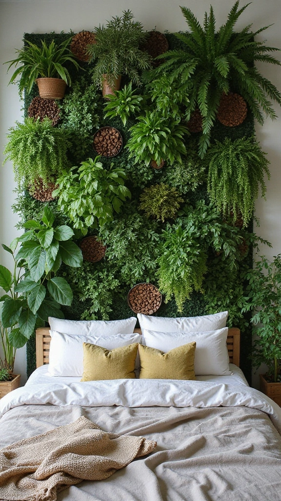 43 Home Decor Ideas Bedroom Retreats You’ll Never Want to Leave - 1. Live Plant Wall