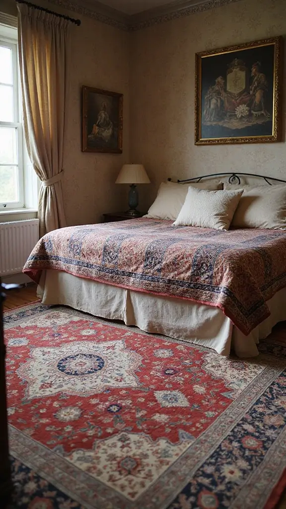 43 Home Decor Ideas Bedroom Retreats You’ll Never Want to Leave - 20. Vintage Rugs