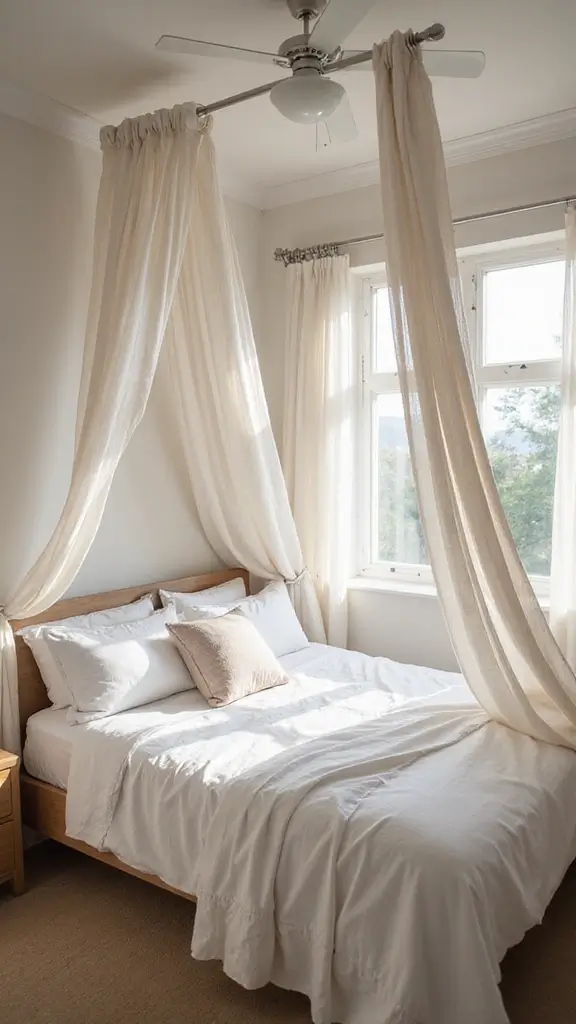 43 Home Decor Ideas Bedroom Retreats You’ll Never Want to Leave - 26. Dreamy Canopy Curtains