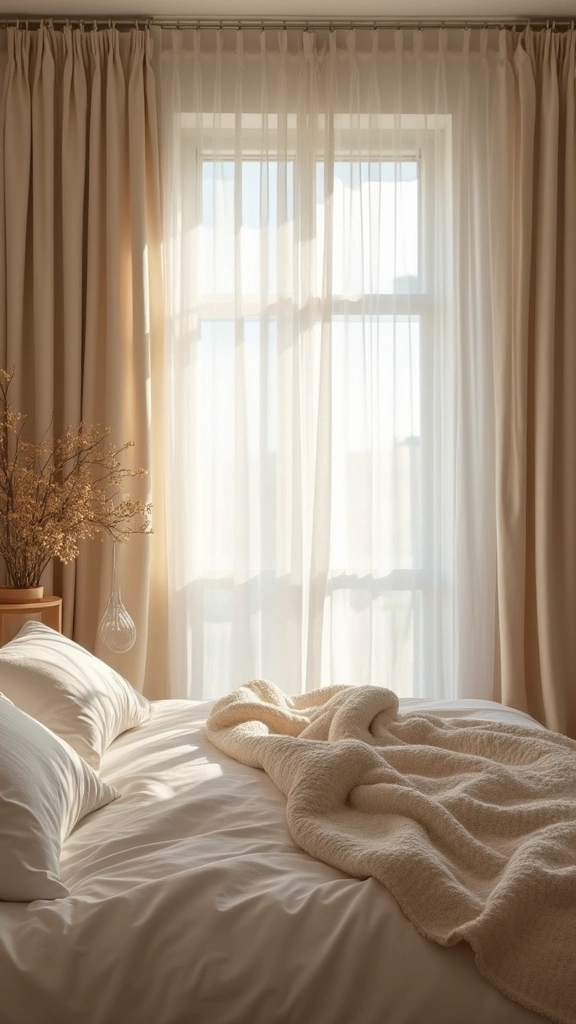 43 Home Decor Ideas Bedroom Retreats You’ll Never Want to Leave - 37. Sustainable Curtains