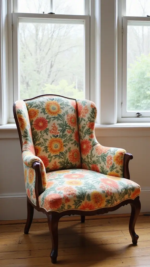 43 Home Interior Decoration Ideas That Add Instant Charm - 14. Floral Upholstery
