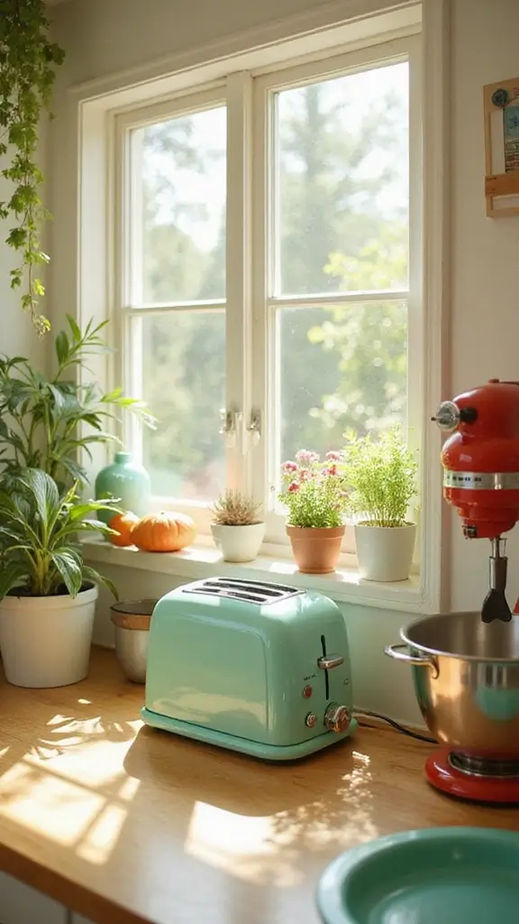 43 Home Interior Decoration Ideas That Add Instant Charm - 3. Retro Kitchen Appliances