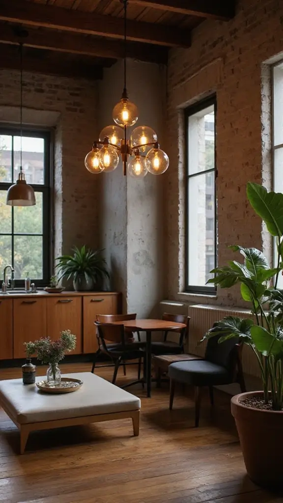 43 Loft Apartment Floor Plan Ideas That Feel Spacious - 13. Statement Lighting Fixtures