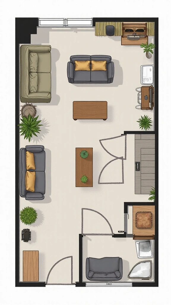 43 Loft Apartment Floor Plan Ideas That Feel Spacious - 42. Efficient Layout Planning
