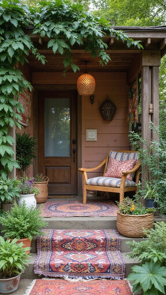 43 Porch Design in India Styles That Inspire Welcoming Homes - 11. Bohemian Porch Oasis