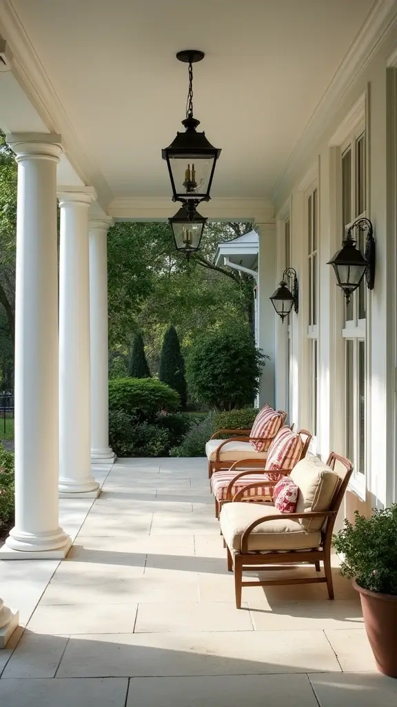 43 Porch Design in India Styles That Inspire Welcoming Homes - 13. Elegant Colonial Style