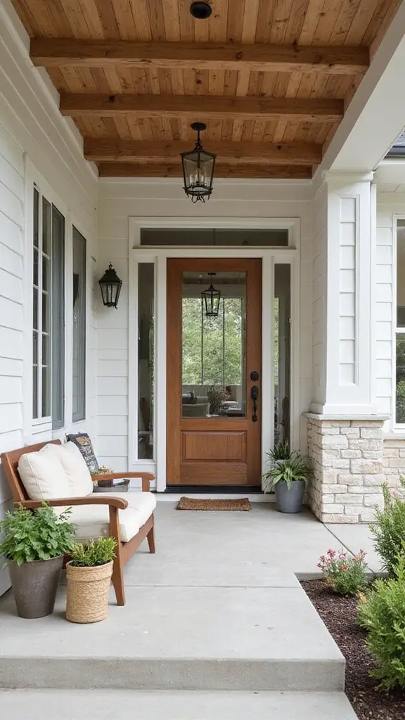 43 Porch Design in India Styles That Inspire Welcoming Homes - 15. Contemporary Farmhouse Fusion