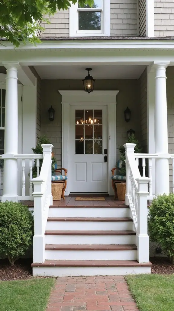 43 Porch Design in India Styles That Inspire Welcoming Homes - 20. New England Style Charm