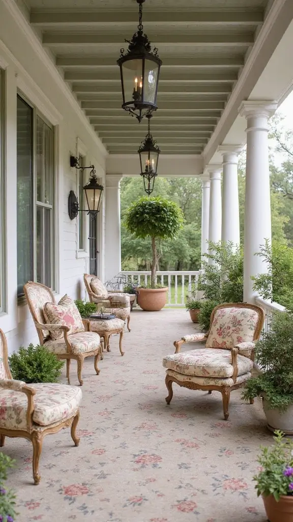43 Porch Design in India Styles That Inspire Welcoming Homes - 25. Elegant French Country Porches