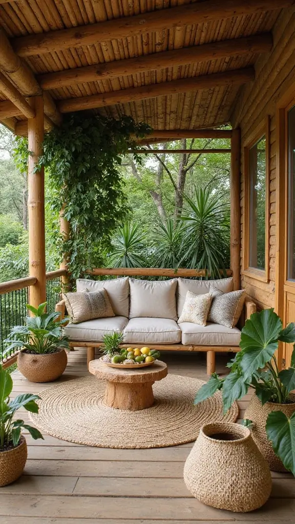 43 Porch Design in India Styles That Inspire Welcoming Homes - 3. Eco-Friendly Bamboo Porches