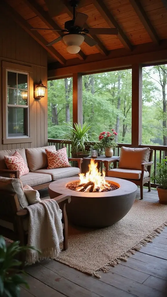 43 Porch Design in India Styles That Inspire Welcoming Homes - 38. Cozy Fire Pit Settings