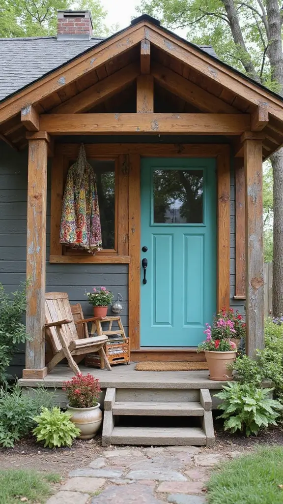 43 Porch Design in India Styles That Inspire Welcoming Homes - 41. Eco-Friendly Recycled Materials