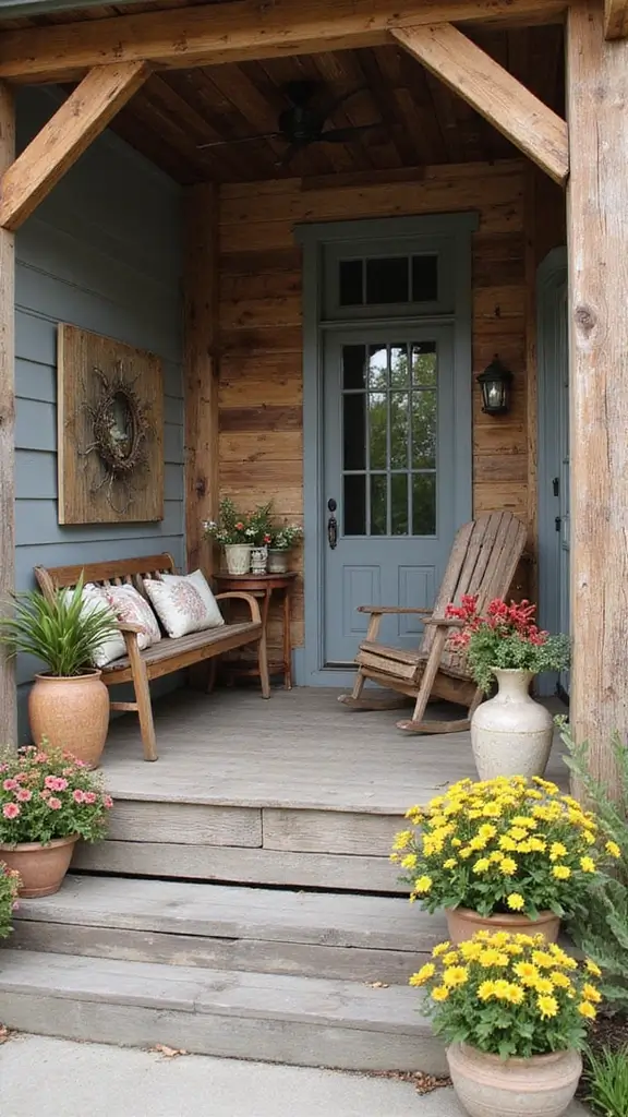 43 Porch Design in India Styles That Inspire Welcoming Homes - 9. Rustic Farmhouse Charm