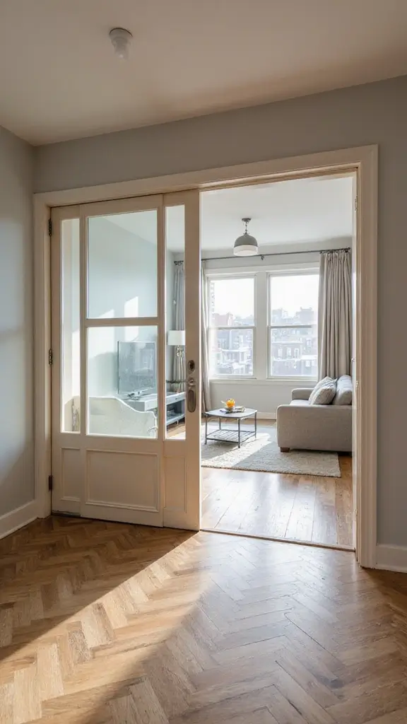 43 Small Loft Apartment Ideas That Feel Airy - 26. Opt for Sliding Doors