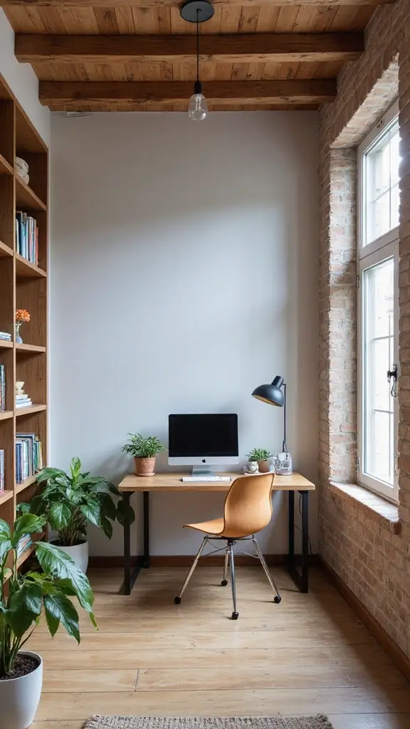 43 Small Loft Apartment Ideas That Feel Airy - 34. Choose a Compact Office Setup