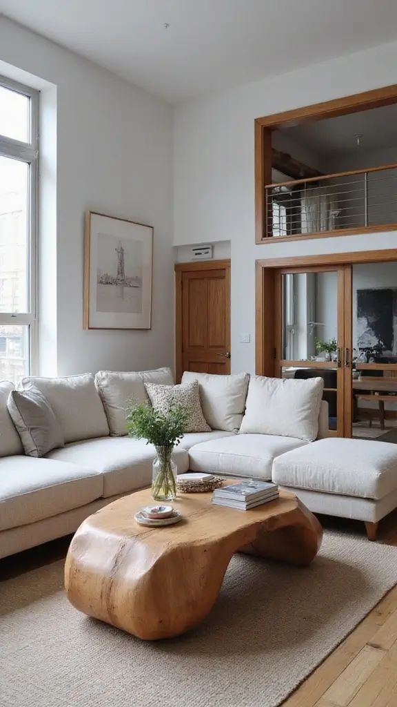 43 Small Loft Apartment Ideas That Feel Airy - 42. Choose a Unique Coffee Table
