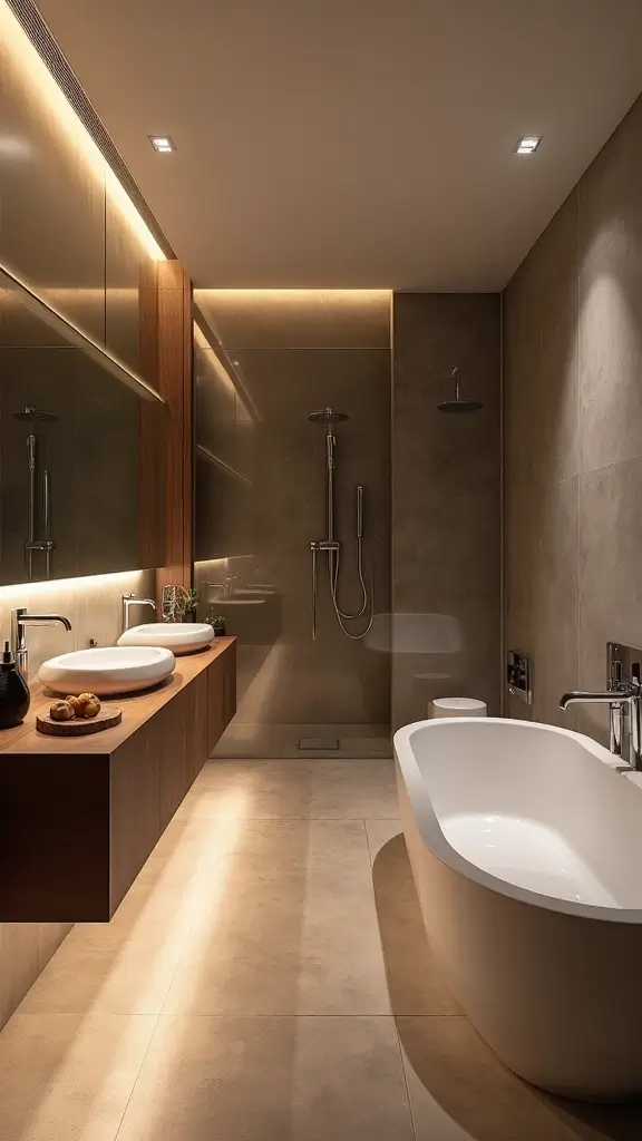 44 Bathroom Interior Design Modern Trends You’ll Love - 14. Sustainable Lighting