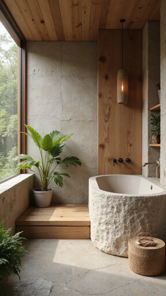 44 Bathroom Interior Design Modern Trends You’ll Love - 35. Outdoor-Inspired Designs