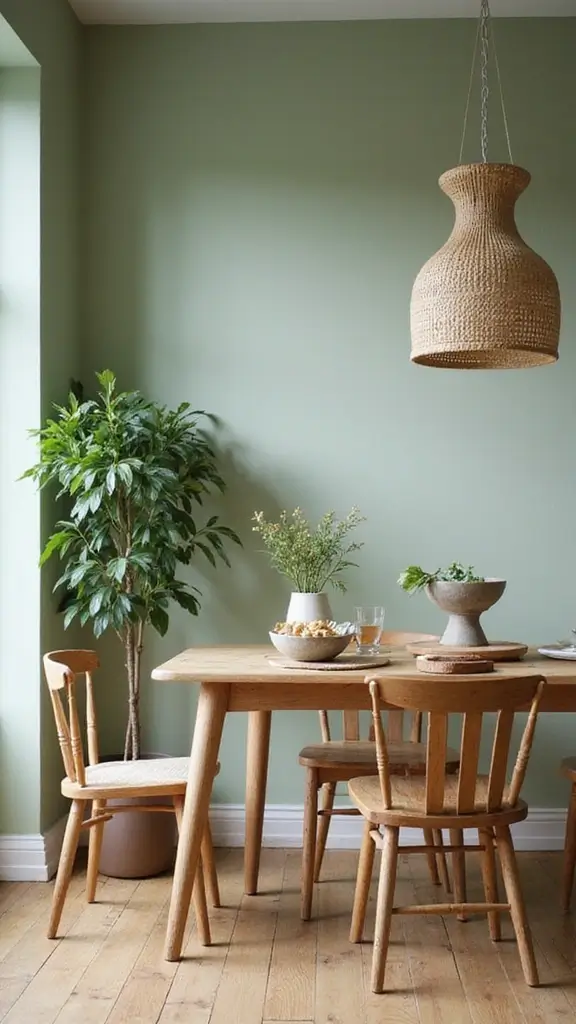 44 Dining Room Paint Colors That Change the Mood Instantly - 1. Soft Sage Green