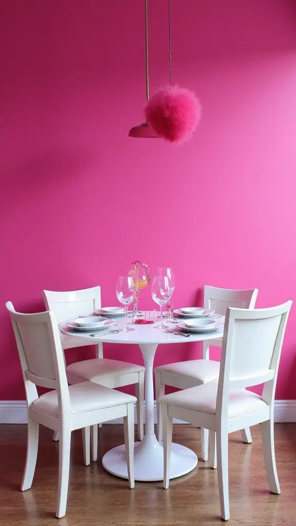 44 Dining Room Paint Colors That Change the Mood Instantly - 35. Bright Fuchsia