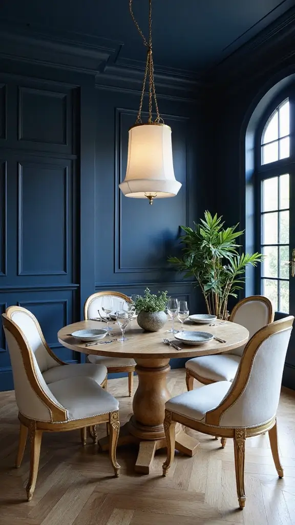 44 Dining Room Paint Colors That Change the Mood Instantly - 6. Navy Blue