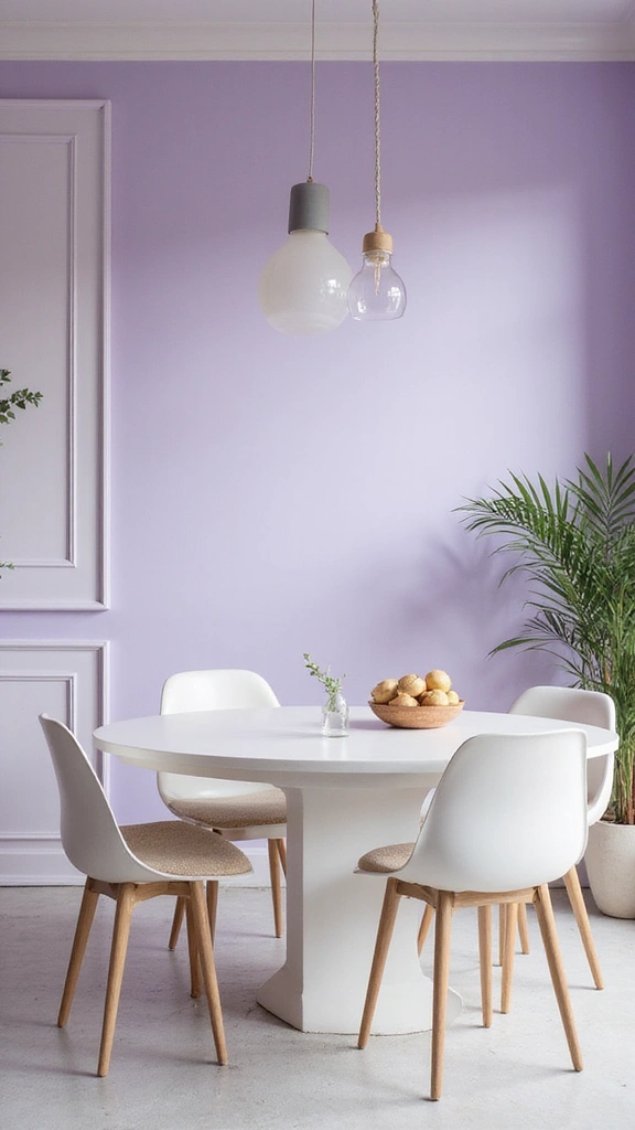 44 Dining Room Paint Colors That Change the Mood Instantly - 7. Soft Lavender