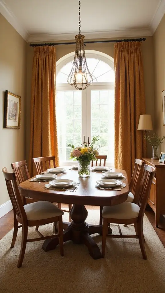 44 Dining Room Window Treatments That Complete the Space - 14. Chenille Textured Drapes