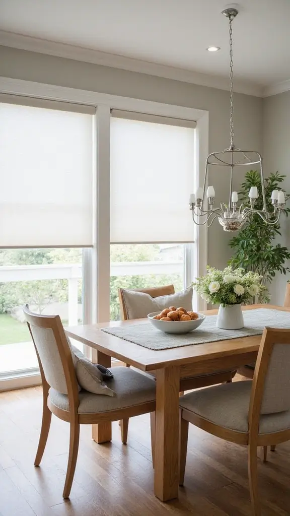 44 Dining Room Window Treatments That Complete the Space - 29. Cordless Cellular Shades