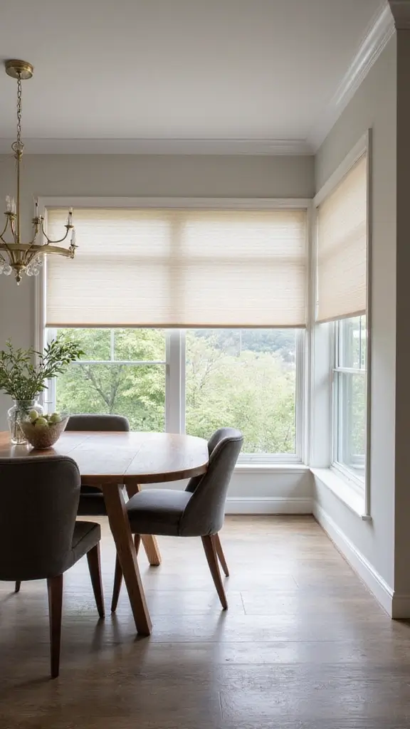 44 Dining Room Window Treatments That Complete the Space - 44. Customizable Fabric Blinds