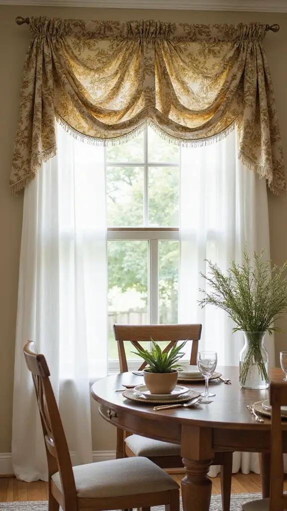 44 Dining Room Window Treatments That Complete the Space - 5. Eco-Friendly Window Valances