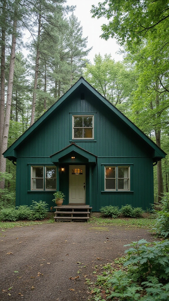 44 Home Painting Ideas Exterior Colors That Add Instant Charm - 12. Forest Green