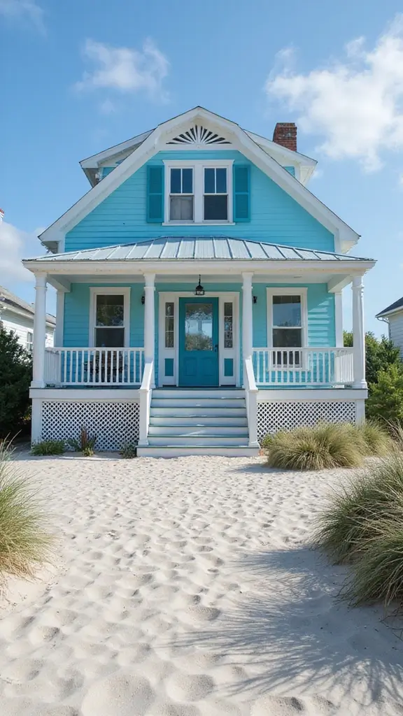 44 Home Painting Ideas Exterior Colors That Add Instant Charm - 2. Ocean Blue