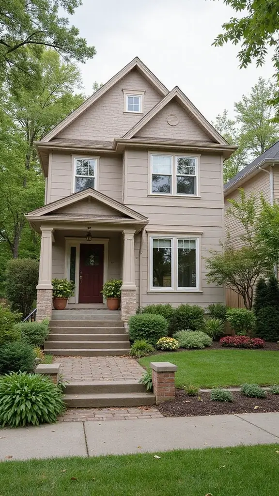 44 Home Painting Ideas Exterior Colors That Add Instant Charm - 28. Light Taupe