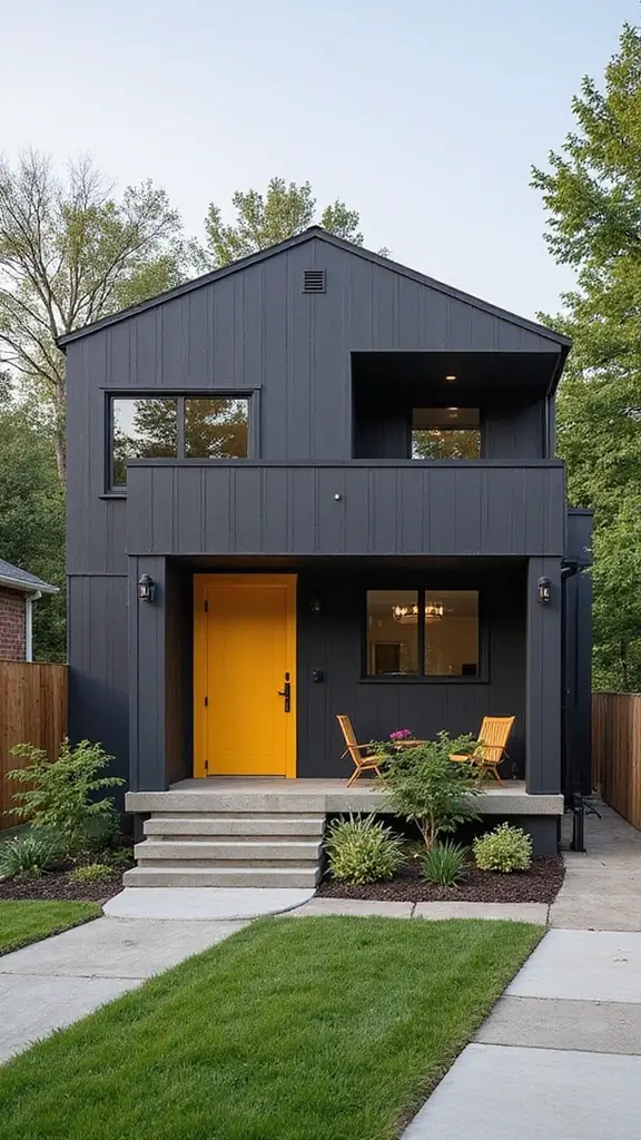 44 Home Painting Ideas Exterior Colors That Add Instant Charm - 31. Cool Charcoal