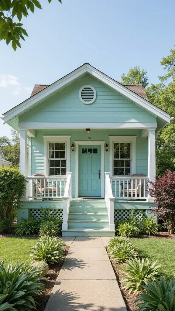 44 Home Painting Ideas Exterior Colors That Add Instant Charm - 34. Seafoam Green