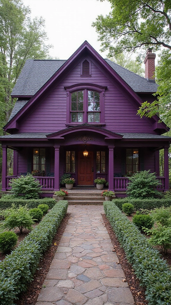44 Home Painting Ideas Exterior Colors That Add Instant Charm - 39. Mulberry Purple