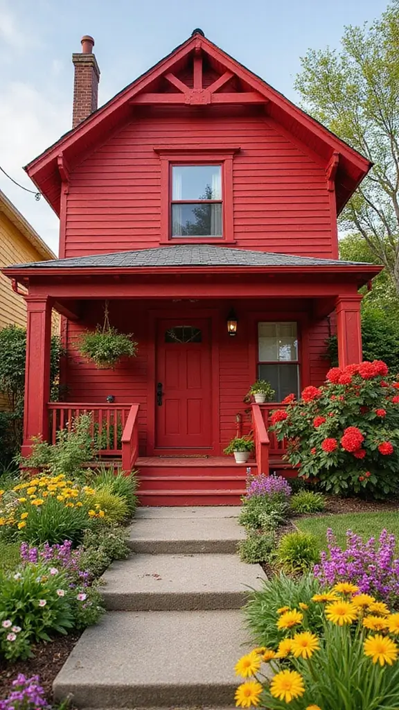 44 Home Painting Ideas Exterior Colors That Add Instant Charm - 43. Cherry Red