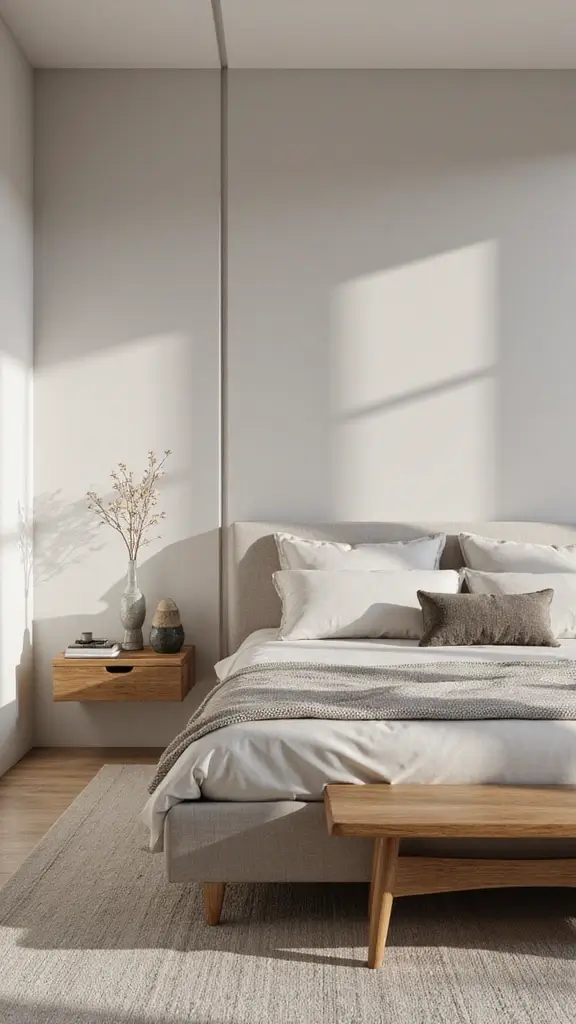 44 Room Arrangement Ideas Bedroom Layouts That Maximize Comfort - 2. Floating Nightstands