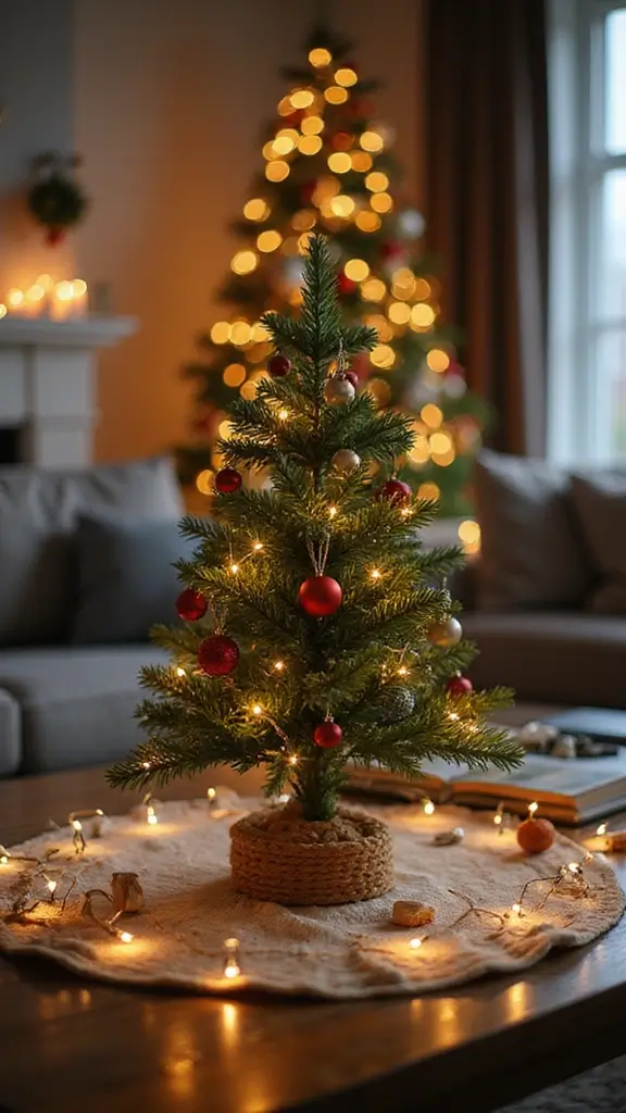 44 Small Apartment Christmas Decor Ideas That Spark Joy - 1. Mini Christmas Trees