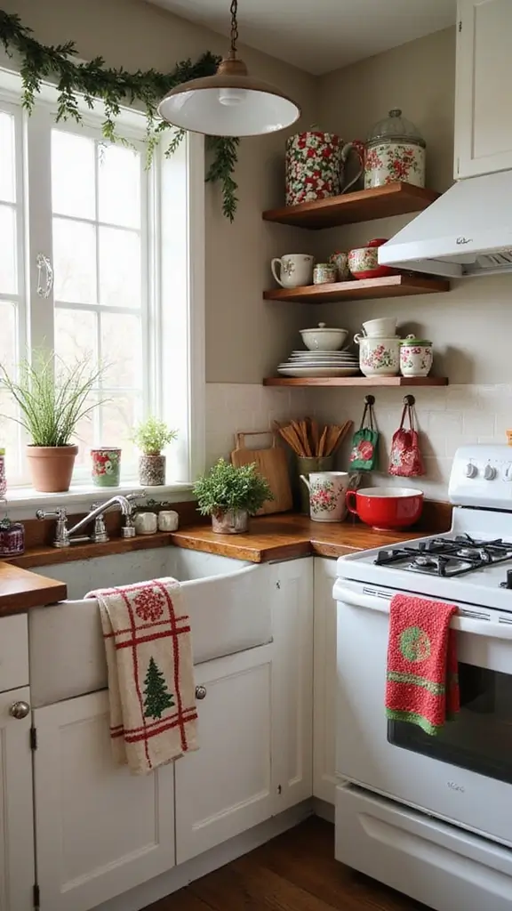 44 Small Apartment Christmas Decor Ideas That Spark Joy - 12. Holiday-Themed Kitchenware