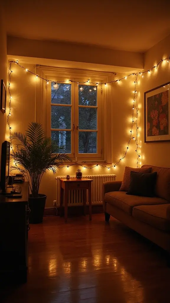 44 Small Apartment Christmas Decor Ideas That Spark Joy - 2. String Lights Galore