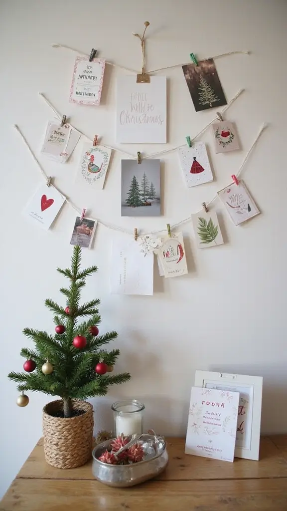 44 Small Apartment Christmas Decor Ideas That Spark Joy - 20. DIY Holiday Cards
