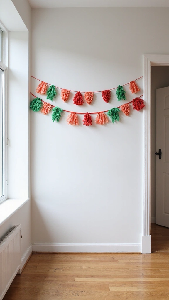 44 Small Apartment Christmas Decor Ideas That Spark Joy - 26. Colorful Wall Banners